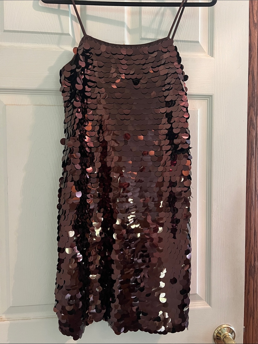 Sequin Slip Dress with Spaghetti Straps